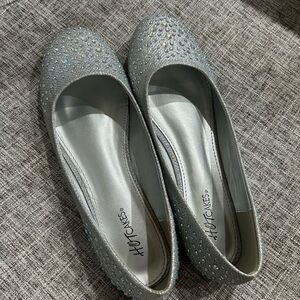 Women's Silver Glitter Flats
